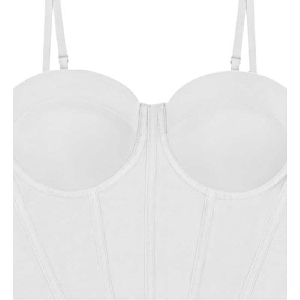 NWT REORIA Women’s Mesh Sheer Spaghetti Strap Bustier Corset Bodysuit –‎ Medium - Picture 5 of 6